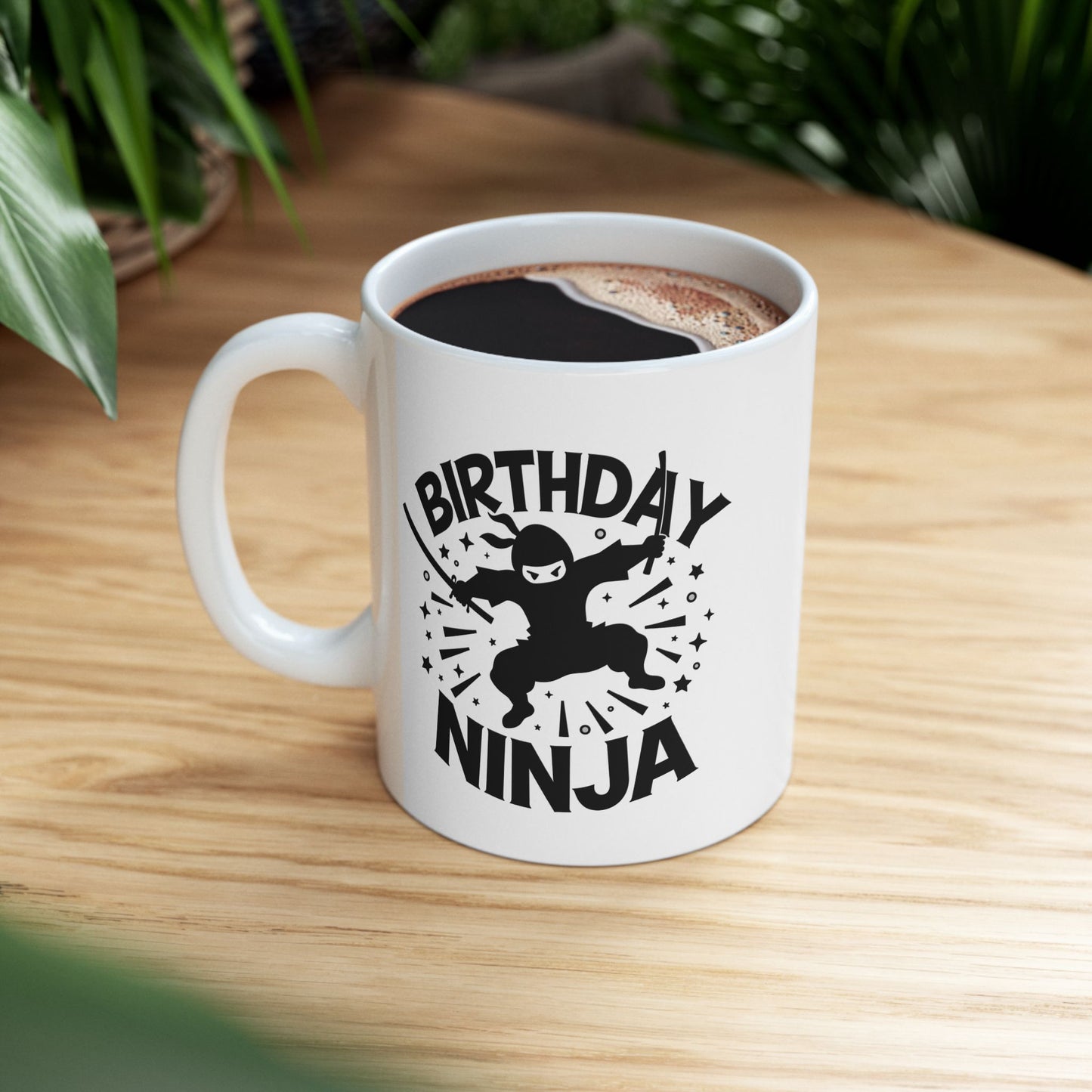 Birthday Ninja Mug, Fun Coffee Cup Gift, Unique Ninja Lover Ceramic Mug, Kids Gift Idea, Birthday Celebration Present, Funny Gift