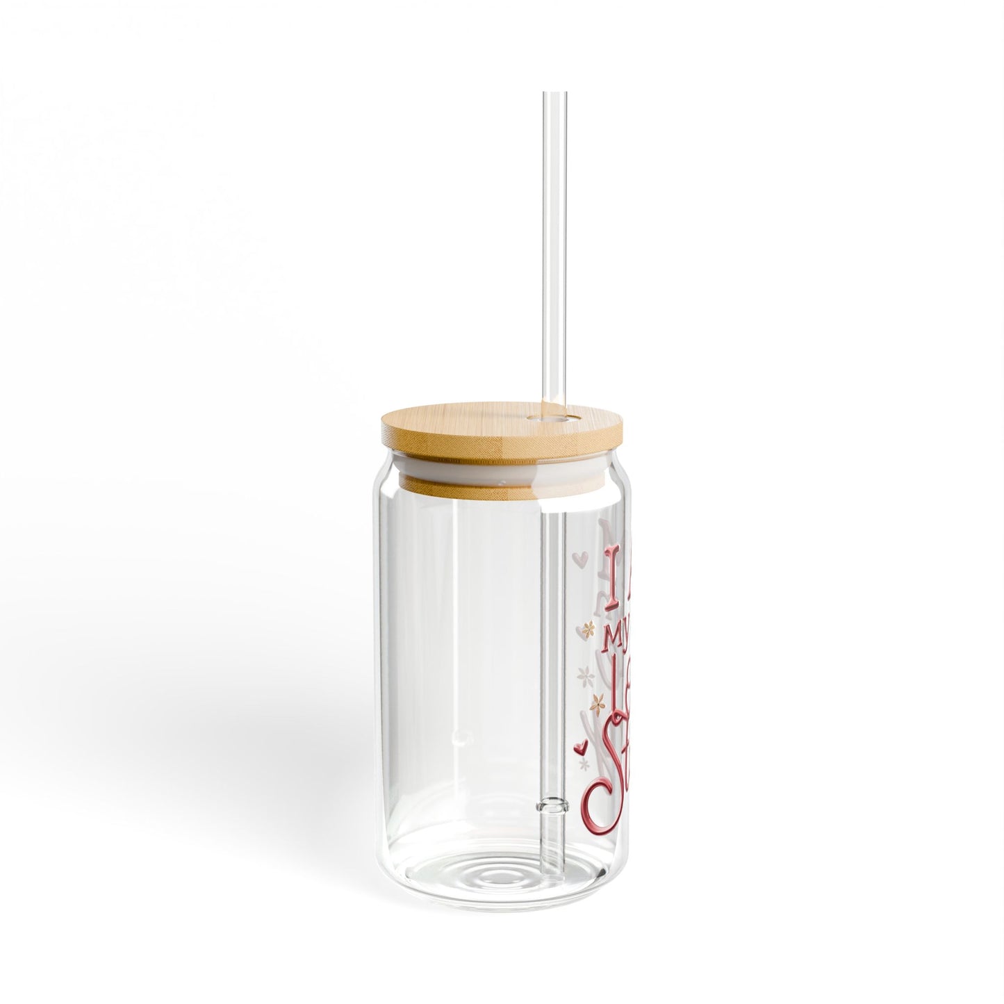 Inspirational Sipper Glass, I AM My Own Love Story, Self-Love Gift, Eco-Friendly Water Bottle, Motivational Drinkware, iced coffee lover