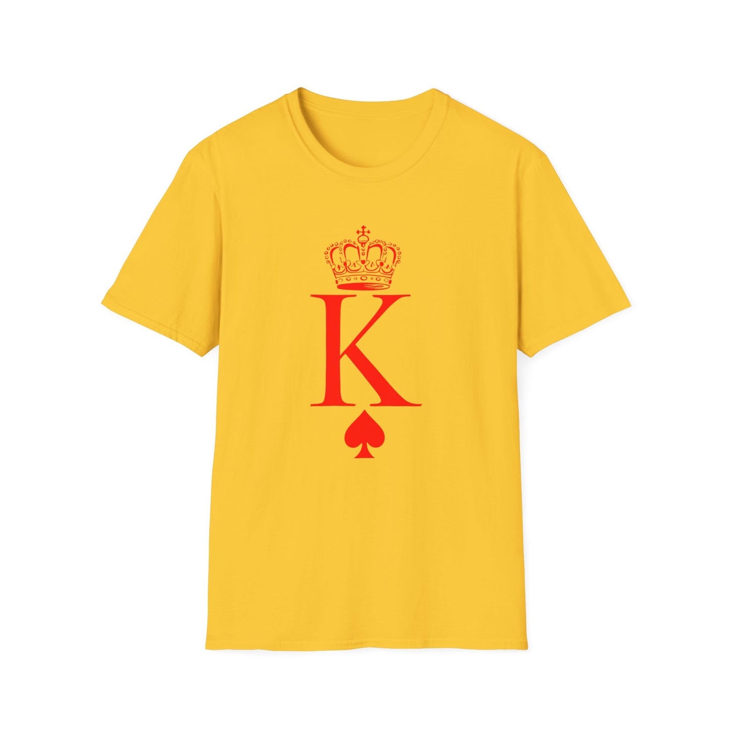 King of Hearts Poker T-Shirt, Unisex Softstyle Tee, Casual Gamer Apparel, Playing Cards Gift, Fun Party Wear, Card Game Outfit