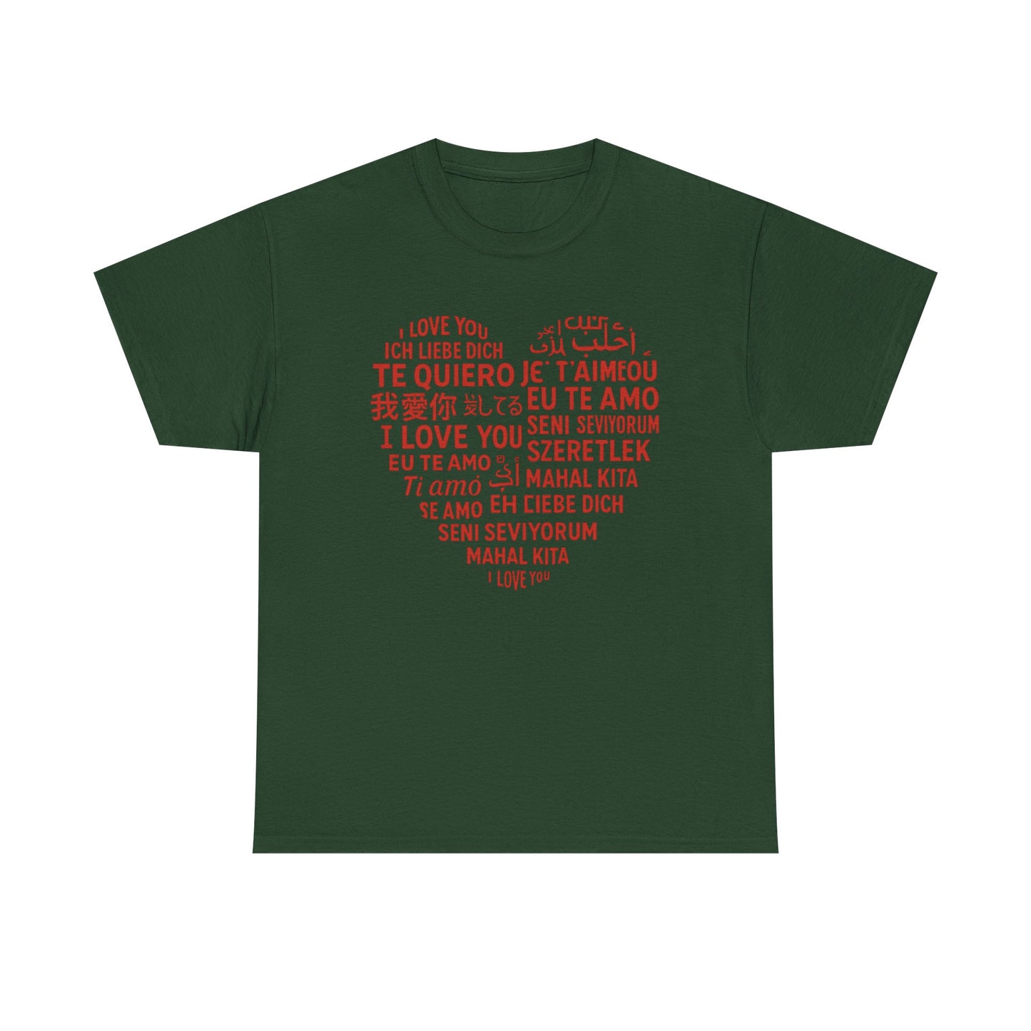 Multilingual Love Tee, Mother's Day Gift, Unisex Heavy Cotton T-Shirt, Anniversary Shirt, Valentine's Day Tee, Friendship Gift, Heartfelt
