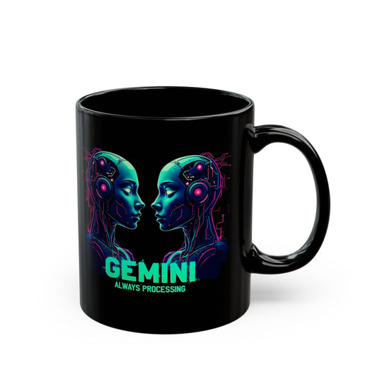 Gemini Zodiac Mug, May June Birthday Gift, Horoscope Astrology Cup, Cute Birthday Gift for Her, Black Mug 11oz, Gemini Mug