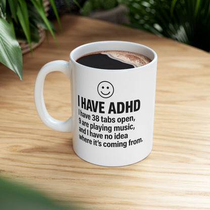 ADHD Awareness Inspirational Ceramic Mug, Coffee Cup for Motivation, Perfect Gift for Friends, Self-Care Reminder, Unique Office Mug,