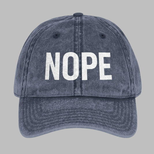 Vintage NOPE Embroidered Cap - Retro Baseball Hat for Casual Style, bold statement