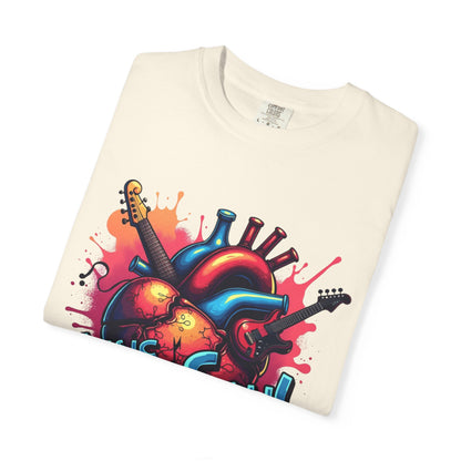 Comfort Colors® Music Saved My Soul Unisex Garment-Dyed T-Shirt - Vibrant Musical Heart Design
