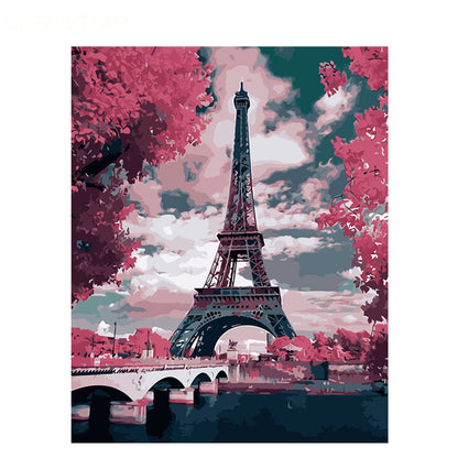 DIY Landscape Oil Painting Kit – 40x50cm Canvas, Frameless, Paint by Numbers for Adults & Kids