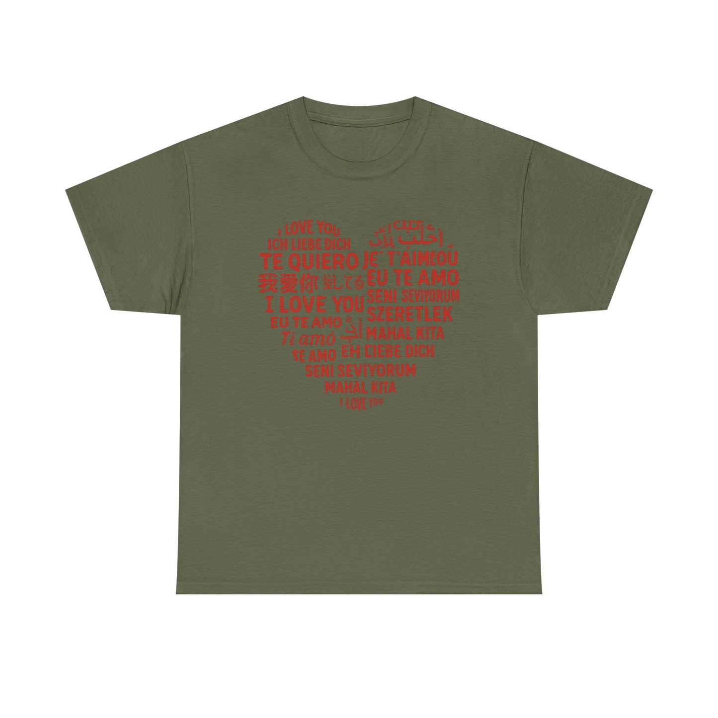 Multilingual Love Tee, Mother's Day Gift, Unisex Heavy Cotton T-Shirt, Anniversary Shirt, Valentine's Day Tee, Friendship Gift, Heartfelt