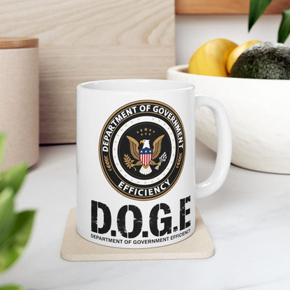 Patriotic Government Efficiency Mug, 11oz Political Humor Coffee Cup, USA Pride Black Mug, Freedom Lover Gift, Pro America Conservative Drinkware