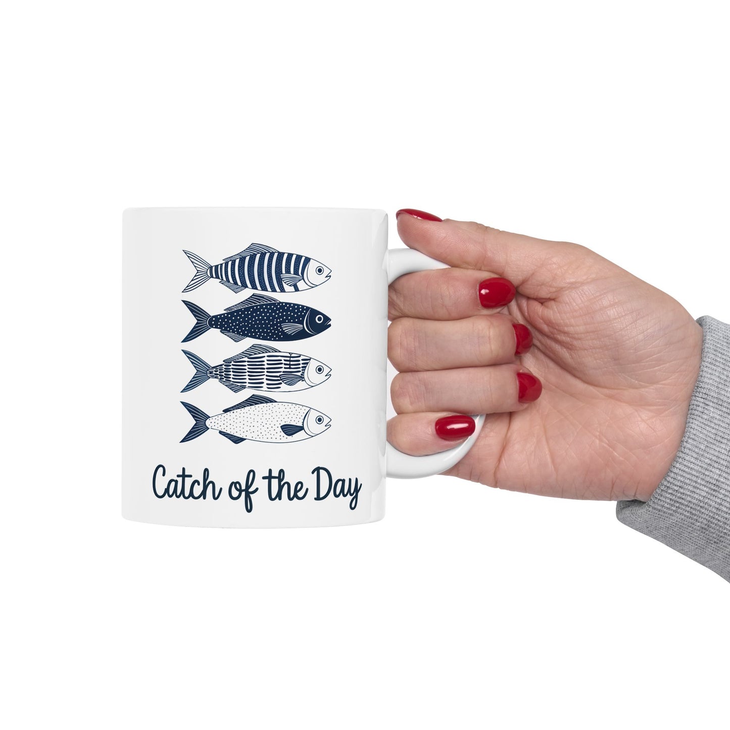 Catch of the Day Fishing Ceramic Mug | Fisherman Gift, Fishing Lover, Fishing Decor, Angler Mug, Fishing Gifts for Dad, Coffee Cup, Tea Mug,