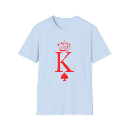 King of Hearts Poker T-Shirt, Unisex Softstyle Tee, Casual Gamer Apparel, Playing Cards Gift, Fun Party Wear, Card Game Outfit