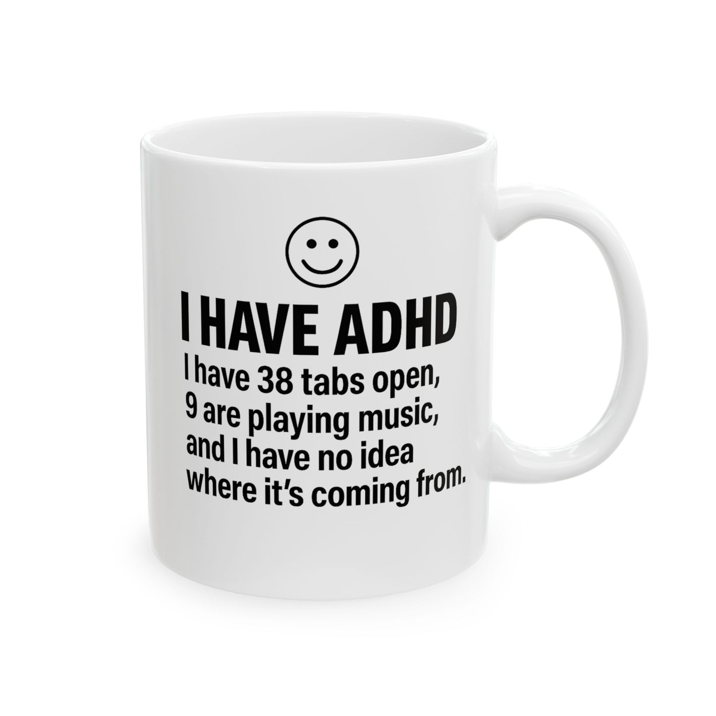 ADHD Awareness Inspirational Ceramic Mug, Coffee Cup for Motivation, Perfect Gift for Friends, Self-Care Reminder, Unique Office Mug,