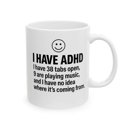 ADHD Awareness Inspirational Ceramic Mug, Coffee Cup for Motivation, Perfect Gift for Friends, Self-Care Reminder, Unique Office Mug,