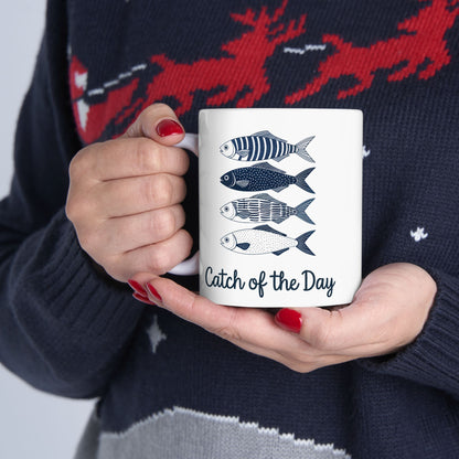 Catch of the Day Fishing Ceramic Mug | Fisherman Gift, Fishing Lover, Fishing Decor, Angler Mug, Fishing Gifts for Dad, Coffee Cup, Tea Mug,