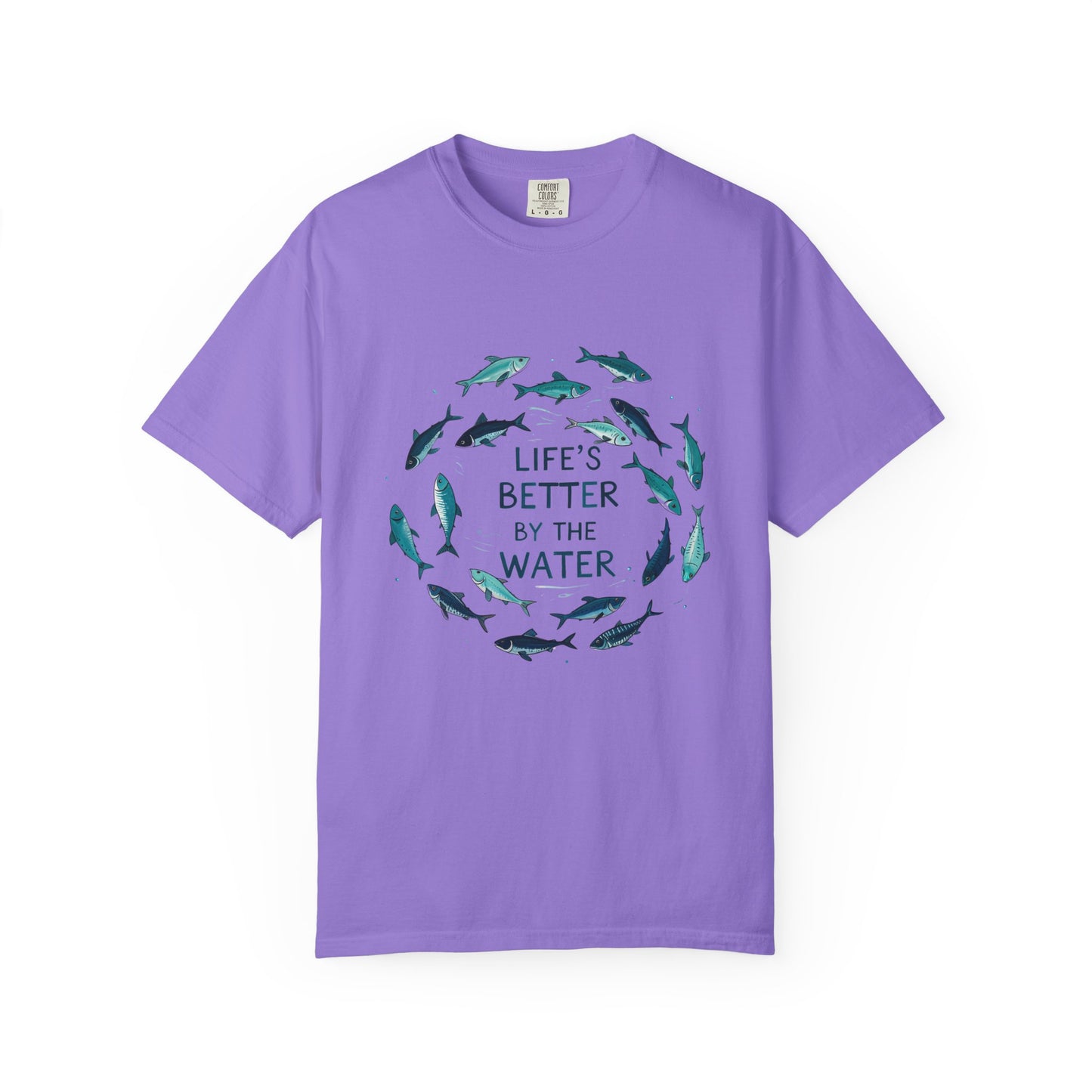 Comfort Colors® Life's Better by the Water Unisex Fishing Shirt, Fishing Lover's Tee, Funny Fishing Gift, Fathers Day, Husband Gift, Daddy Shirt, Grandpa