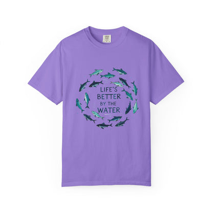 Comfort Colors® Life's Better by the Water Unisex Fishing Shirt, Fishing Lover's Tee, Funny Fishing Gift, Fathers Day, Husband Gift, Daddy Shirt, Grandpa
