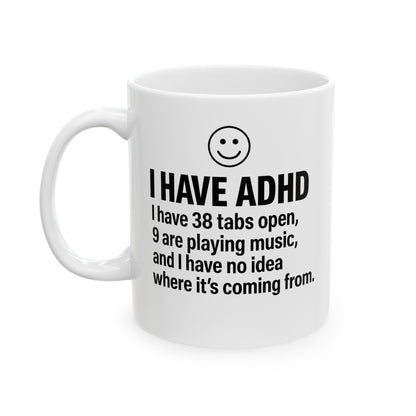 ADHD Awareness Inspirational Ceramic Mug, Coffee Cup for Motivation, Perfect Gift for Friends, Self-Care Reminder, Unique Office Mug,