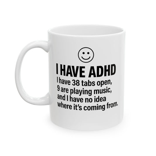 ADHD Awareness Inspirational Ceramic Mug, Coffee Cup for Motivation, Perfect Gift for Friends, Self-Care Reminder, Unique Office Mug,