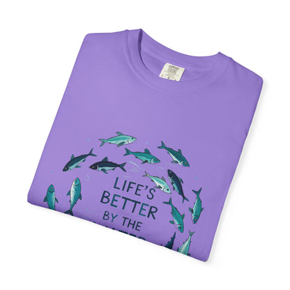 Comfort Colors® Life's Better by the Water Unisex Fishing Shirt, Fishing Lover's Tee, Funny Fishing Gift, Fathers Day, Husband Gift, Daddy Shirt, Grandpa