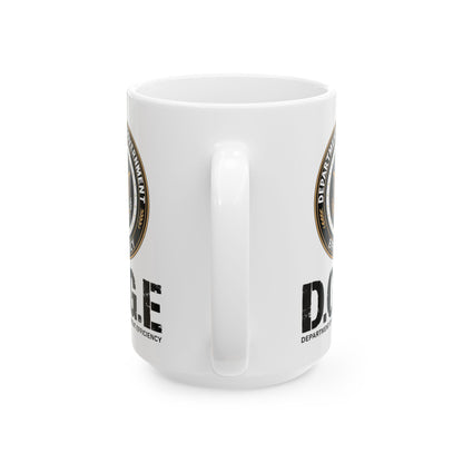 Patriotic Government Efficiency Mug, 11oz Political Humor Coffee Cup, USA Pride Black Mug, Freedom Lover Gift, Pro America Conservative Drinkware