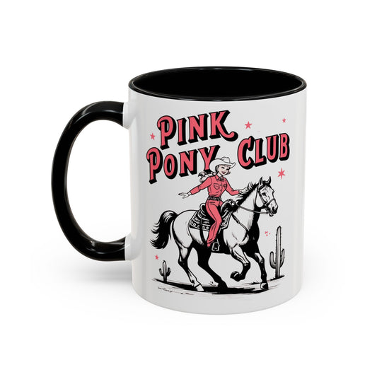 Pink Pony Club Mug, Equestrian Coffee Cup, Gift for Chappell Roan Lovers, Cute Horse Riding Mug, Western Decor, WLW Pride Music mug