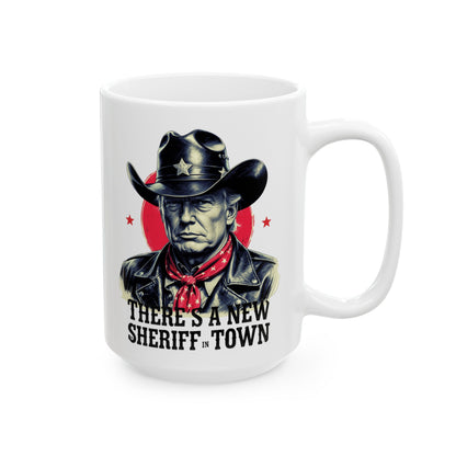 Rugged Western Cowboy Mug, 11oz 15oz Patriotic Ceramic Coffee Cup, Political Humor Gift, Rustic USA Pride Mug, Freedom Lover Drinkware