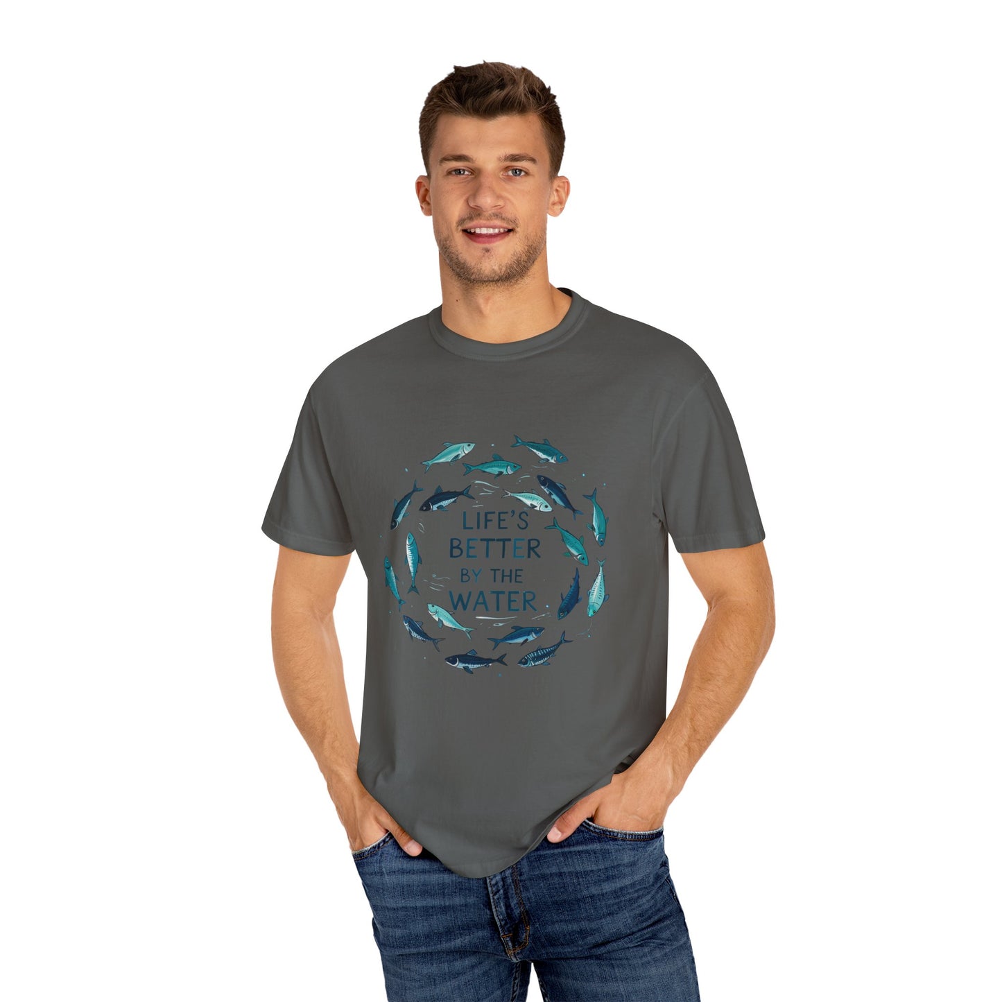 Comfort Colors® Life's Better by the Water Unisex Fishing Shirt, Fishing Lover's Tee, Funny Fishing Gift, Fathers Day, Husband Gift, Daddy Shirt, Grandpa