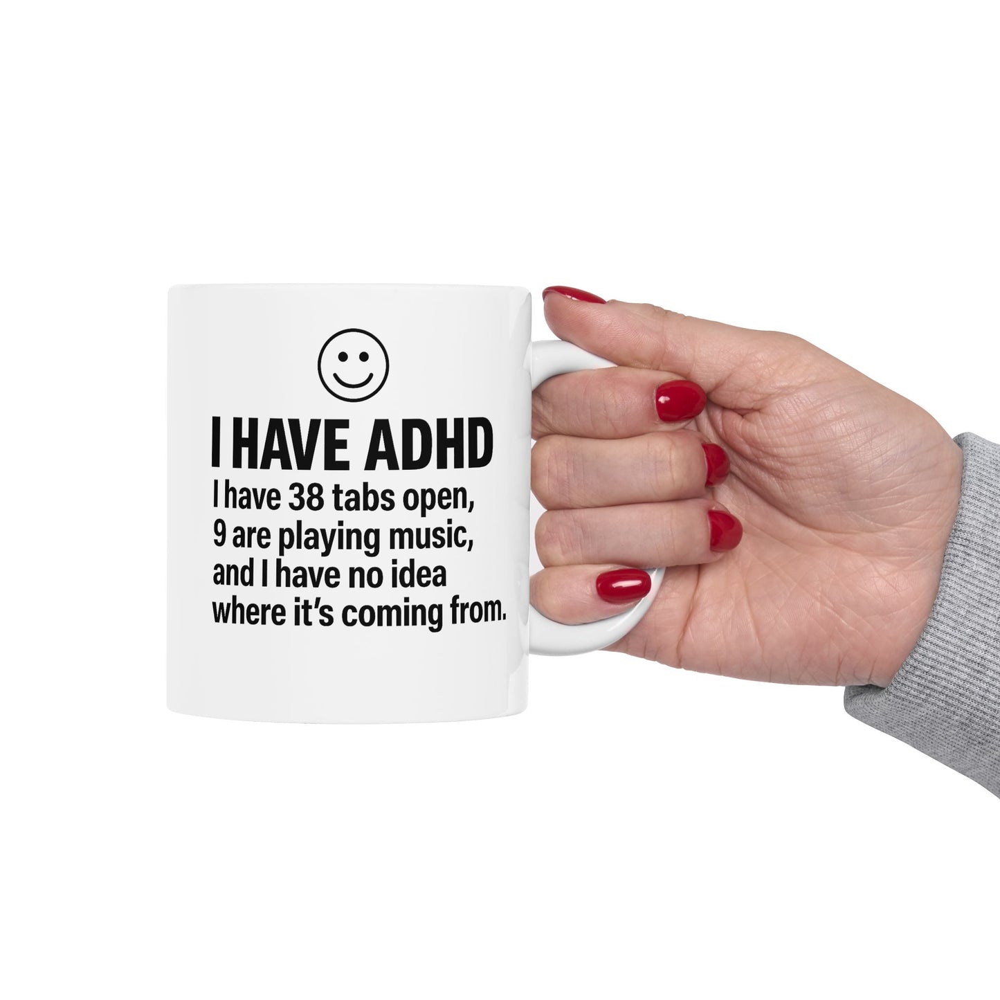 ADHD Awareness Inspirational Ceramic Mug, Coffee Cup for Motivation, Perfect Gift for Friends, Self-Care Reminder, Unique Office Mug,