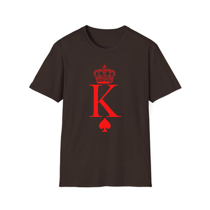 King of Hearts Poker T-Shirt, Unisex Softstyle Tee, Casual Gamer Apparel, Playing Cards Gift, Fun Party Wear, Card Game Outfit