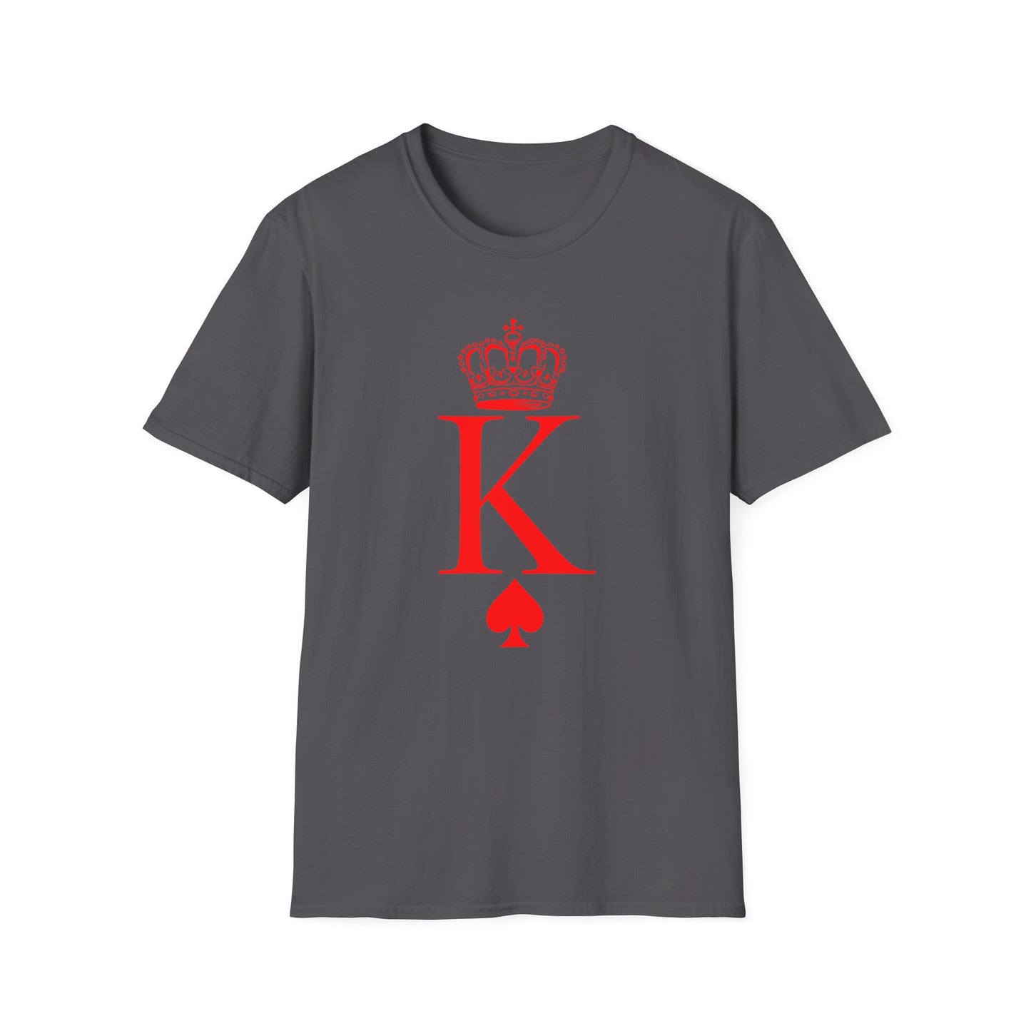 King of Hearts Poker T-Shirt, Unisex Softstyle Tee, Casual Gamer Apparel, Playing Cards Gift, Fun Party Wear, Card Game Outfit