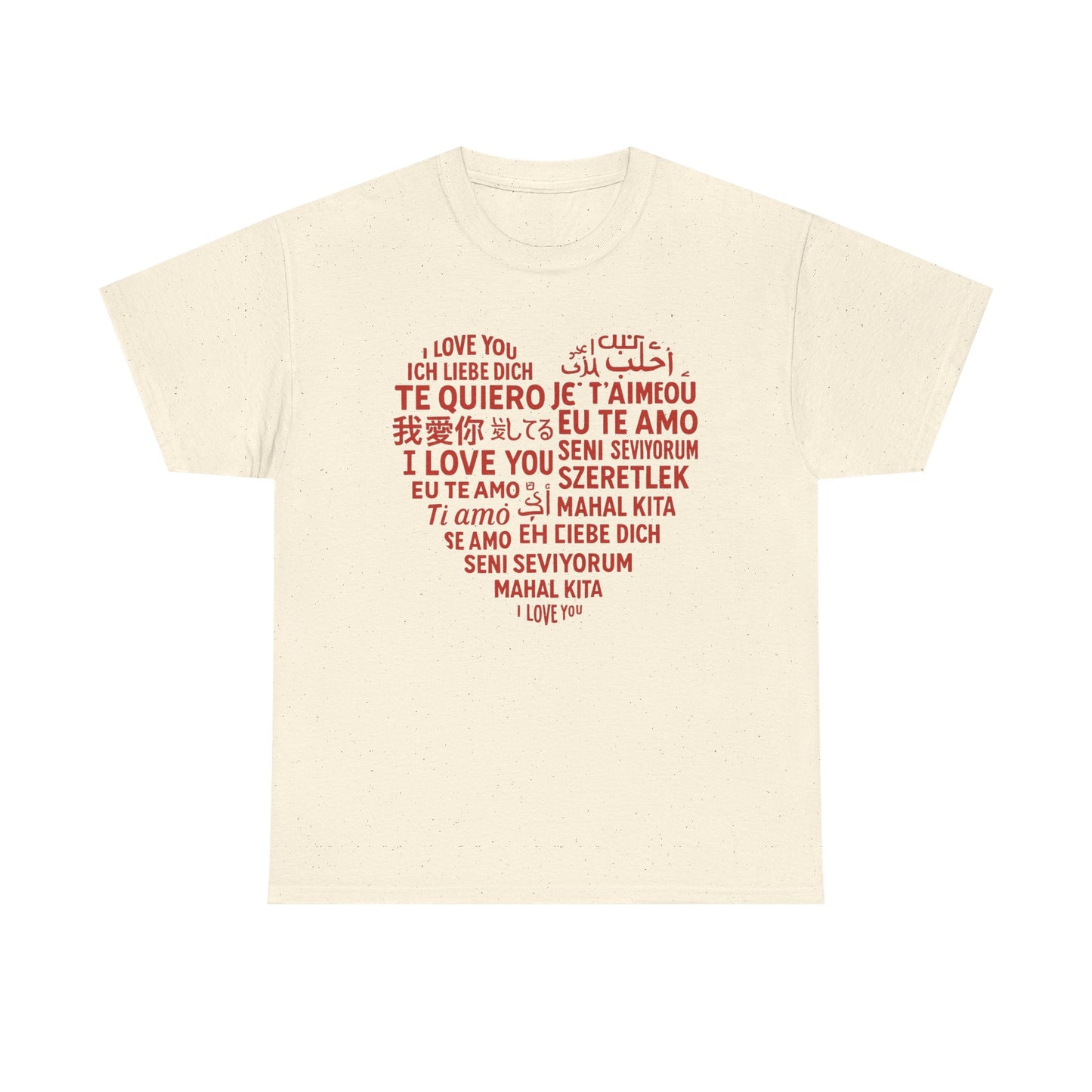 Multilingual Love Tee, Mother's Day Gift, Unisex Heavy Cotton T-Shirt, Anniversary Shirt, Valentine's Day Tee, Friendship Gift, Heartfelt