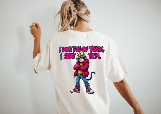 Cool Monkey Streetwear T-Shirt – Trend Starter Graphic Tee, Urban Crowned Ape Art, Hip Hop Style Shirt, Bold